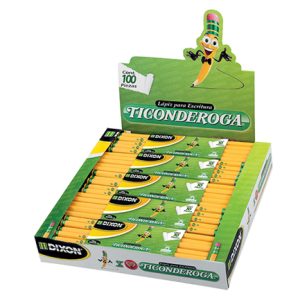 lapiz dixon ticonderoga 2.5 hexagonal madera caja c/10 estuches c/10 lapices c/u