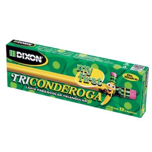 lapiz dixon ticonderoga my first 2 triangular madera caja c/12 lapices