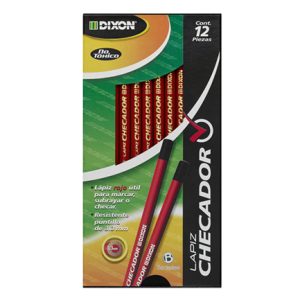 lapiz checador dixon rojo redondo caja c/12 lapices