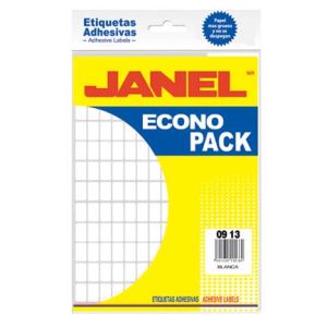etiqueta janel escolar blanca 9x13 econopack