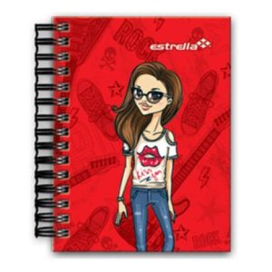 libreta estrella 1/8 espiral doble wire o pasta dura raya 80 hojas