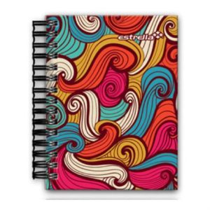 libreta estrella 1/8 espiral doble wire o pasta semi rígida raya 100 hojas