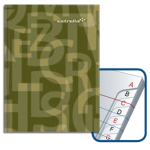 libreta estrella 1/4 francesa raya c/indice 96 hjs