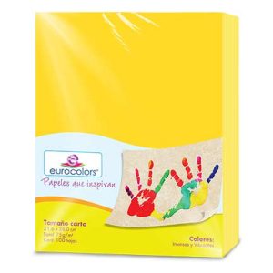 papel cortado eurocolors carta canario c/100