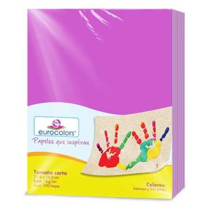 papel cortado eurocolors carta purpura c/100