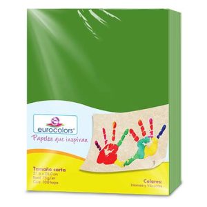 papel cortado eurocolors carta verde bandera c/100