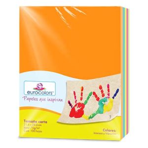 papel cortado eurocolors carta arcoiris vibrante c/100
