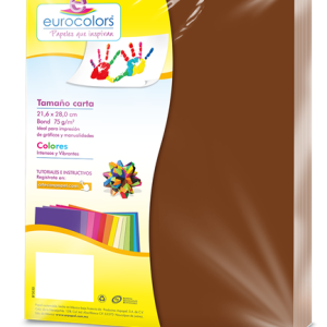 papel cortado eurocolors carta cafe c/100