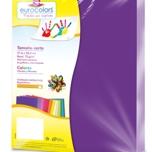 papel cortado eurocolors carta morado c/100