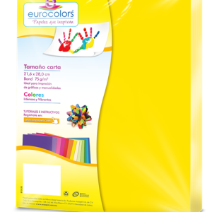papel cortado eurocolors carta amarillo neon c/100