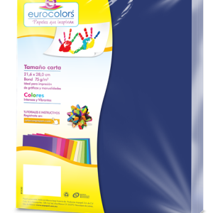 papel cortado eurocolors carta azul aquamarino c/100