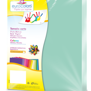 papel cortado eurocolors carta azul pastel c/100