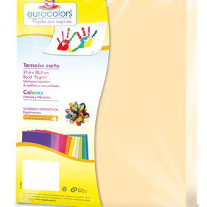 papel cortado eurocolors carta crema c/100