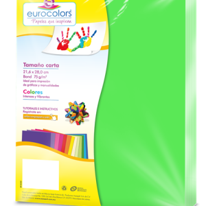 papel cortado eurocolors carta verde neon c/100