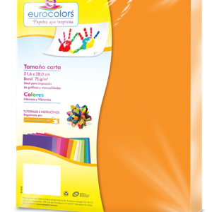 papel cortado eurocolors carta papaya neon c/100