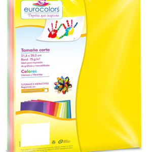 papel cortado eurocolors carta arcoiris neon c/100