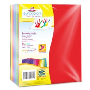 papel cortado eurocolors carta arcoiris 500hojas paquete