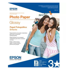 papel epson 8.5x11" carta fotografico dpi 720 c/20