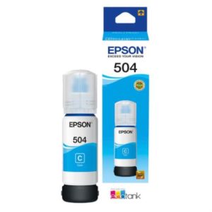 tinta epson original t504 70ml ecotank l4150/l4160 color cian