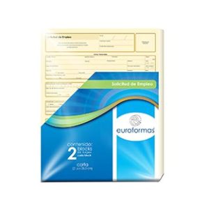 solicitud empleo euroformas cta 25 hojas 2 blocks