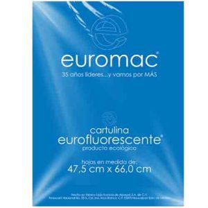 cartulina euromac fluorescente azul 47.5x66cm c/10