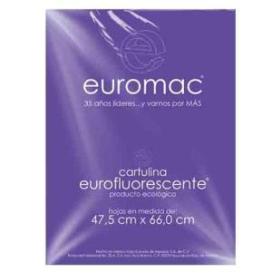 cartulina euromac fluorescente morado 47.5x66 c/10