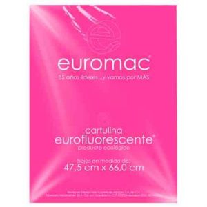 cartulina euromac fluorescente rosa 47.5x66cm c/10
