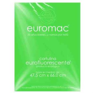 cartulina euromac fluorescente verde 47.5x66cm c/10