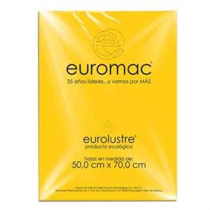 papel lustre euromac 50x70" amarillo oro 25 hojas