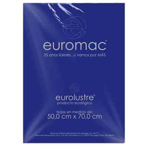papel lustre euromac 50x70" azul rey 25 hojas