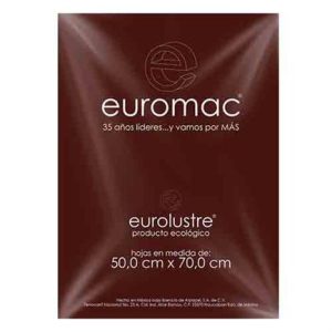 papel lustre euromac 50x70" cafe 24 hojas