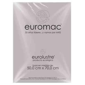 papel lustre euromac 50x70" gris 25 hojas