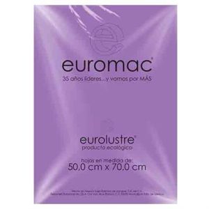 papel lustre euromac 50x70" lila pastel 25 hojas
