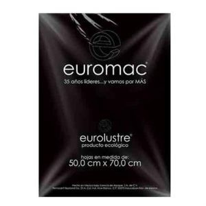 papel lustre euromac 50x70" negro 25 hojas