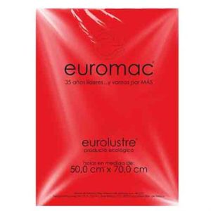 papel lustre euromac 50x70" rojo 24 hojas