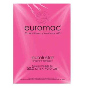 papel lustre euromac 50x70" rosa mexicano 24 hojas