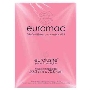 papel lustre euromac 50x70" rosa pastel 25 hojas