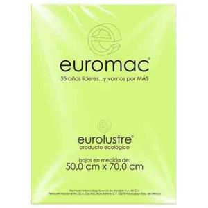 papel lustre euromac 50x70" verde nilo 24 hojas