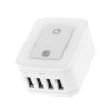 tomacorriente forza fwt 4012usb con protector sobretención 4 puertos usb de 5v luz nocturna regulable