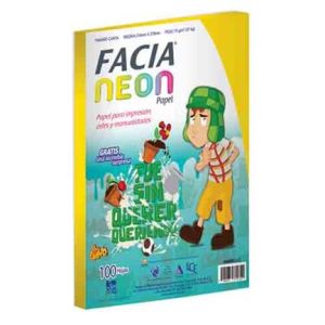 papel facia vision carta neon amarillo c/100 hojas