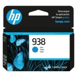 tinta hp original 938 rendimiento 800 páginas color cian