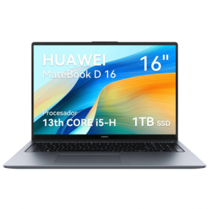 laptop huawei matebook d16 16" intel core i5 13420h 16gb 1tb gris (free dos)
