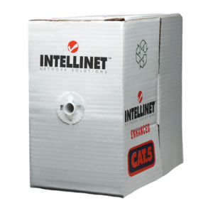 bobina cable intellinet utp red cat5e rollo cobre 305m sólido color gris