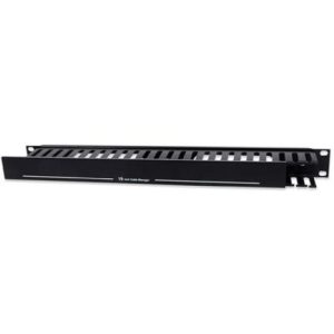 organizador intellinet cables 19" 1u horizontal metalico color negro