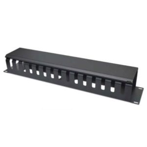 organizador horizontal intellinet 19" montaje en rack 2u metálico color negro