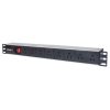 barra pduintellinet gab/rack 19" 1u contra sobrecarga on/off 8 contactos