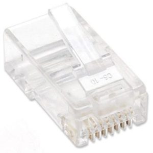 plug intellinet rj45 cat 5e utp sólido 15 micras bote c/100 pzas