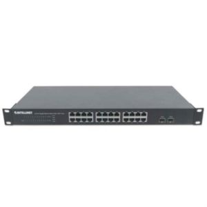 switch intellinet 24 puertos gigabit ethernet con 2 puertos sfp montaje en rack 19"