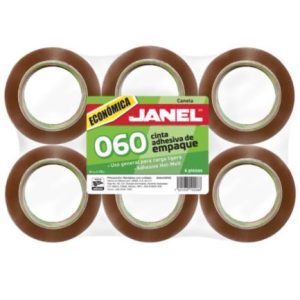 cinta canela janel 060 empaque adhesivo hot melt 0.048x50m paquete c/6