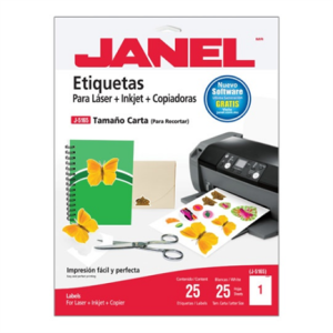 etiquetas adhesivas janel láser j 5165 216x279mm c/25
